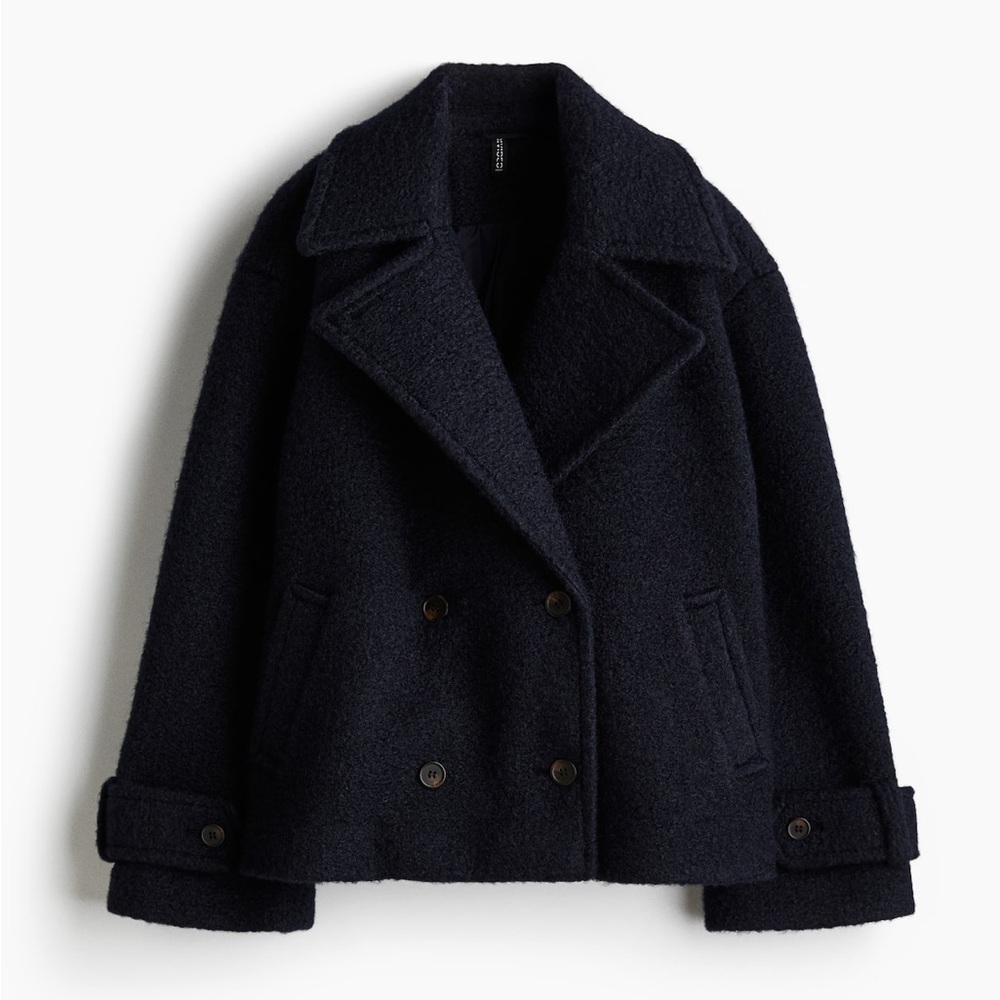 H&M Divided Navy Pea Coat XS